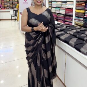 Foil Black Saree M1568