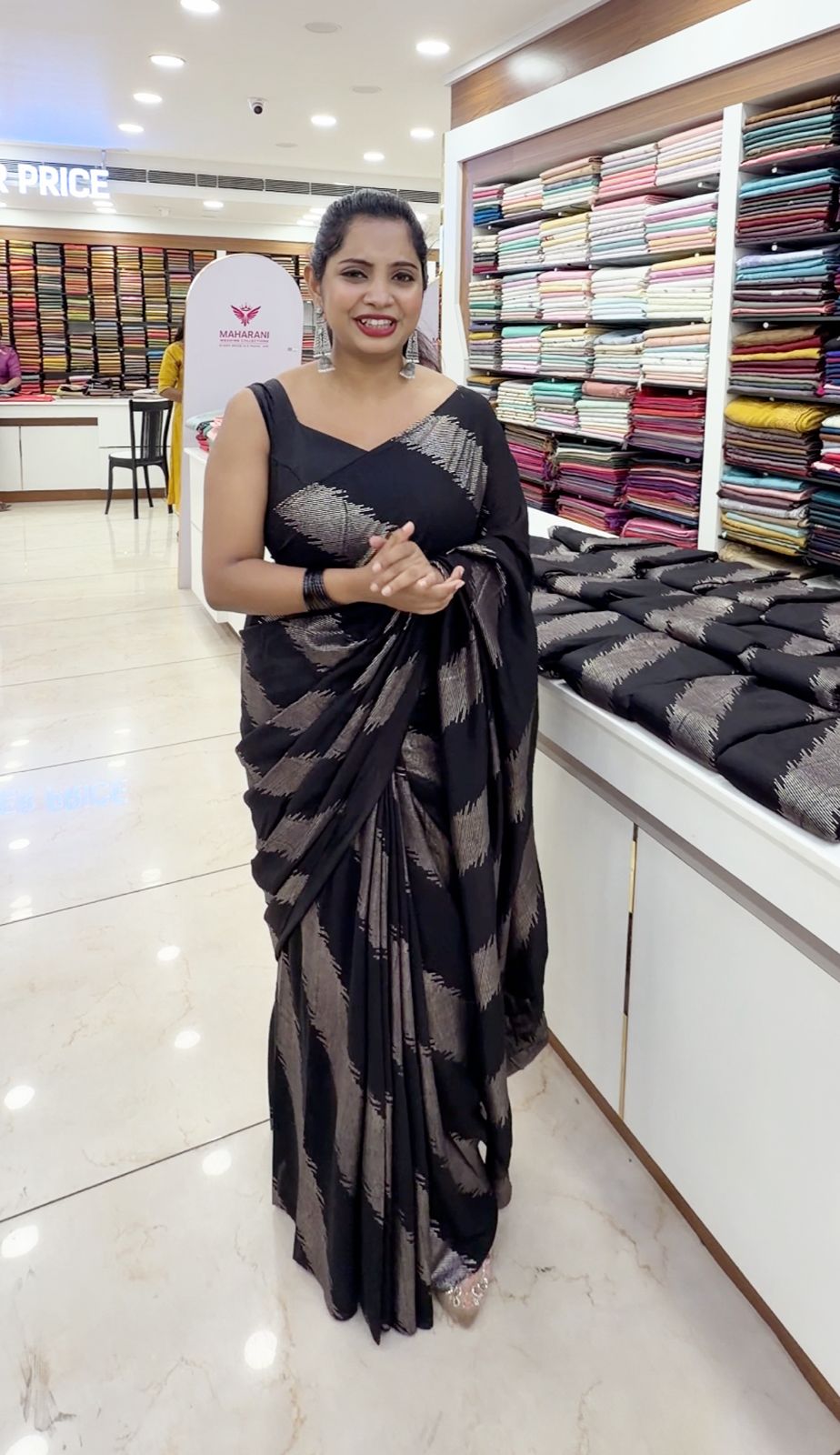 Foil Black Saree M1568