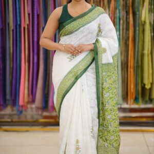 NET COTTA FULKARI SAREE M1695