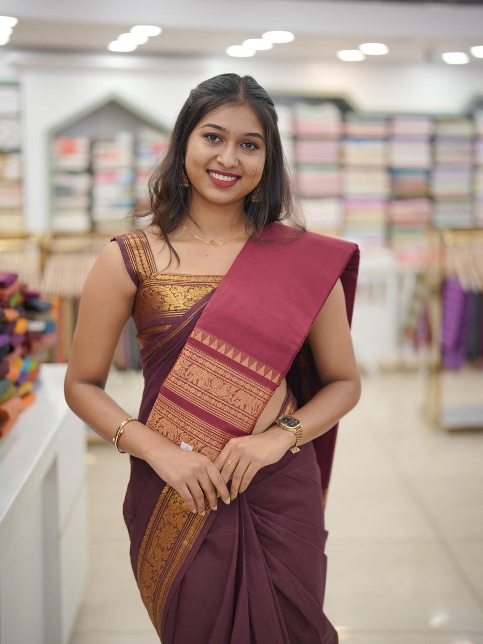 KANCHI COTTON SAREE M1706 - Image 6