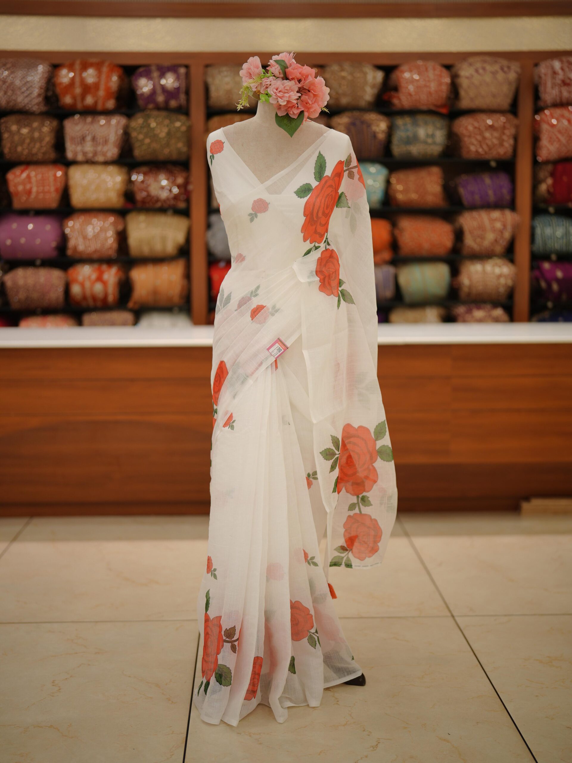 Linen Saree M1812 - Image 2